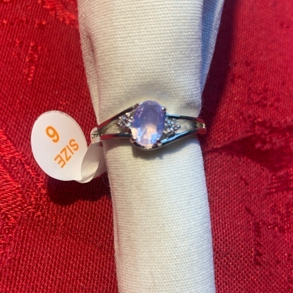 NATURAL pink Moonstone ring size 6 - Picture 5 of 6